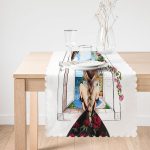 - Runner-3383-1 - Realhomes  Mutluluk Manzarası Suluboya Çizimli Özel Tasarım Dekoratif Runner Realhomes