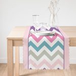 Renkli Zigzag Motifli Pembe Zeminli Modern Runner Realhomes