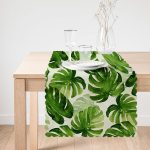 - Runner-3403-1 - Realhomes  Suluboya Zambak Yaprakları Çizimli Özel Tasarım Runner Realhomes