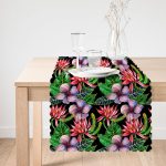 Suluboya Tropikal Yaprak Motifli Özel Tasarım Runner Realhomes