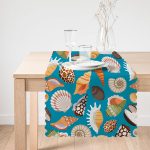 - Runner-3470-1 - Realhomes  Mavi Zeminde Deniz Kabukları Dijital Baskılı Runner Realhomes