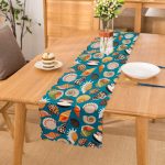 - Runner-3470 - Realhomes  Mavi Zeminde Deniz Kabukları Dijital Baskılı Runner Realhomes