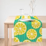 - Runner-3471-1 - Realhomes Yeşil Zeminde Limonlar Özel Tasarımlı Runner Realhomes