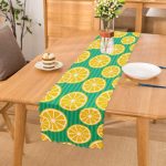 - Runner-3471 - Realhomes Yeşil Zeminde Limonlar Özel Tasarımlı Runner Realhomes
