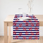 - Runner-3515-1 - Realhomes  Mavi Çizgili Denizci Tasarımlı Dijital Baskılı Runner Realhomes