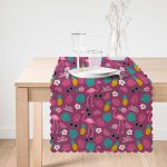 - Runner-3520-1 - Realhomes  Mor Zeminde Flamingo Tasarımlı Modern Runner Realhomes