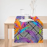 - Runner-3543-1 - Realhomes  Geometrik Zeminde Tropikal Yapraklar Özel Tasarım Runner Realhomes