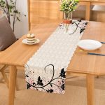 - Runner-3603 - Realhomes Beyaz Zeminde Çiçek Motifli Özel Tasarım Dijital Baskılı Modern Runner Realhomes