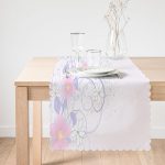 Realhomes Pembe Çiçekler Dijital Baskılı Modern Runner Realhomes