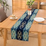 - Runner-3609 - Realhomes Mavi Etnik Desen Dijital Baskılı Modern Runner Realhomes