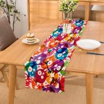 - Runner-3622 - Realhomes Rengarenk İskelet Figürlü Özel Tasarım Dijital Baskılı Modern Runner Realhomes