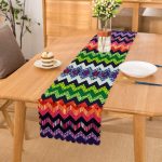 - Runner-3633 - Realhomes Realhomes Renkli Zigzag Motifli Dijital Baskılı Modern Runner Realhomes