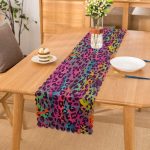 - Runner-3645 - Realhomes Renkli Leopar Desenli Dijital Baskılı Modern Runner Realhomes