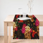 Kuru Kafa Ve Çiçekler Dijital Baskılı Modern Runner Realhomes