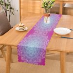 Mor Zeminde Etnik Desenli Özel Tasarım Dijital Baskılı Modern Runner Realhomes