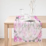 - Runner-3674-1 - Realhomes Pembe Gül Figürlü Özel Tasarım Dijital Baskılı Modern Runner Realhomes