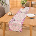 - Runner-3674 - Realhomes Pembe Gül Figürlü Özel Tasarım Dijital Baskılı Modern Runner Realhomes