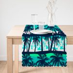 - Runner-3680-1 - Realhomes Palmiye Desenli Dijital Baskılı Modern Runner Realhomes