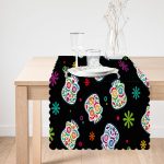 - Runner-3686-1 - Realhomes Siyah Zeminde Renkli Motifler Dijital Baskılı Modern Runner Realhomes