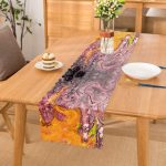 Ebru Motifli Dijital Baskılı Modern Runner Realhomes