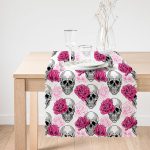 İskelet Ve Gül Figürlü Tasarım Dijital Baskılı Modern Runner Realhomes