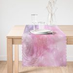 - Runner-3699-1 - Realhomes Soyut Beyaz Çiçekli Özel Tasarım Dijital Baskılı Modern Runner Realhomes