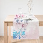 - Runner-3701-1 - Realhomes Beyaz Zeminde Etnik Çiçek Motifli Özel Tasarım Dijital Baskılı Modern Runner Realhomes