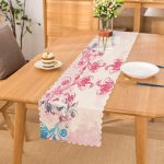 - Runner-3701 - Realhomes Beyaz Zeminde Etnik Çiçek Motifli Özel Tasarım Dijital Baskılı Modern Runner Realhomes