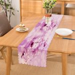 - Runner-3709 - Realhomes Beyaz Zeminde Pembe Çiçekler Dijital Baskılı Modern Runner Realhomes