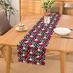 - Runner-3711 - Realhomes  Zikzak Zeminde İskelet Ve Gül Motifli Özel Tasarım Dijital Baskılı Modern Runner Realhomes