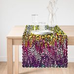 - Runner-3725-1 - Realhomes Renkli Leopar Desenli Özel Tasarım Dijital Baskılı Modern Runner Realhomes