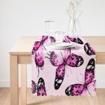 - Runner-3728-1 - Realhomes Mor Kelebek Motifli Dijital Baskılı Modern Runner Realhomes