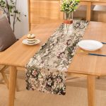 - Runner-3732 - Realhomes Krem Zeminde Rengarenk Çiçekler Özel Tasarım Dijital Baskılı Modern Runner Realhomes