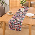 - Runner-3768 - Realhomes Renkli Kare Motifli Dijital Baskılı Özel Tasarım Runner Realhomes