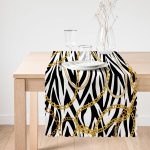 Zebra Zeminde Zincir Desen Özel Tasarım Dijital Baskılı Modern Runner Realhomes