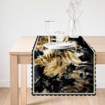 - Runner-3795-1 - Realhomes Siyah Ve Gold Uyumu Özel Tasarım Dijital Baskılı Modern Runner Realhomes