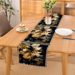 - Runner-3795 - Realhomes Siyah Ve Gold Uyumu Özel Tasarım Dijital Baskılı Modern Runner Realhomes