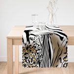Zebra Leopar Desenli Dijital Baskılı Modern Runner Realhomes