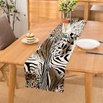 Zebra Leopar Desenli Dijital Baskılı Modern Runner Realhomes