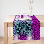 - Runner-3803-1 - Realhomes Renkli Leopar Desenli Dijital Baskılı Modern Runner Realhomes