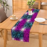 - Runner-3803 - Realhomes Renkli Leopar Desenli Dijital Baskılı Modern Runner Realhomes