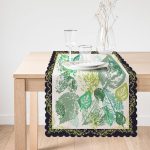 - Runner-3810-1 - Realhomes Beyaz Zeminde Renkli Yapraklar Dijital Baskılı Modern Runner Realhomes