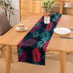 Renkli Yapraklar Dijital Baskılı Modern Runner Realhomes