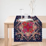 Etnik Desenli Özel Tasarım Dijital Baskılı Modern Runner Realhomes