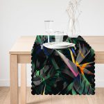 - Runner-3829-1 - Realhomes  Soyut Tarzda Tropikal Yaprak Desenli Dijital Baskılı Modern Runner Realhomes