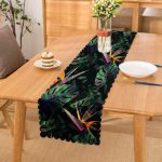 - Runner-3829 - Realhomes  Soyut Tarzda Tropikal Yaprak Desenli Dijital Baskılı Modern Runner Realhomes