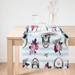 Mavi Çizgide Kurukafa Desenli Dijital Baskılı Runner Realhomes