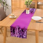 - Runner-3848 - Realhomes Mor Çiçek Motifli Dijital Baskılı Modern Runner Realhomes