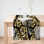 - Runner-3854-1 - Realhomes Altın Ve Çiçekli Özel Tasarım Dijital Baskılı Modern Runner Realhomes