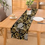 - Runner-3854 - Realhomes Altın Ve Çiçekli Özel Tasarım Dijital Baskılı Modern Runner Realhomes